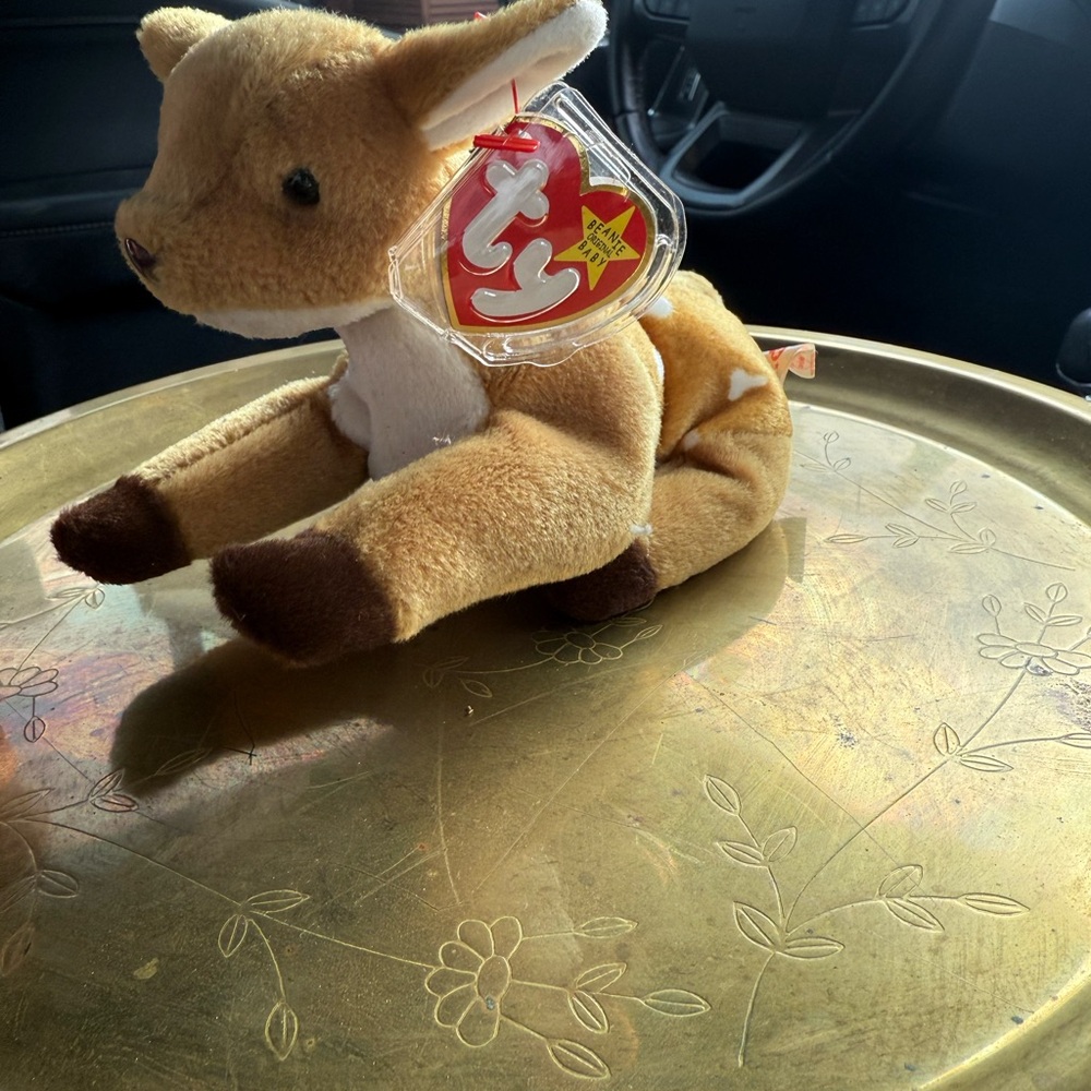 Ty Tan and White Stuffed Fawn